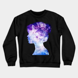 Purple Galaxy girl Crewneck Sweatshirt